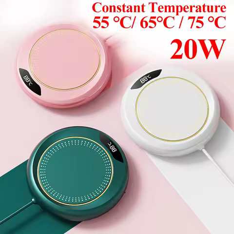 20W Coffee Mug Warmer Cup Heater USB Constant Cup Warmer Heating Coasters Plate Pad 3 Gear Temperatures Setting for Water Milk