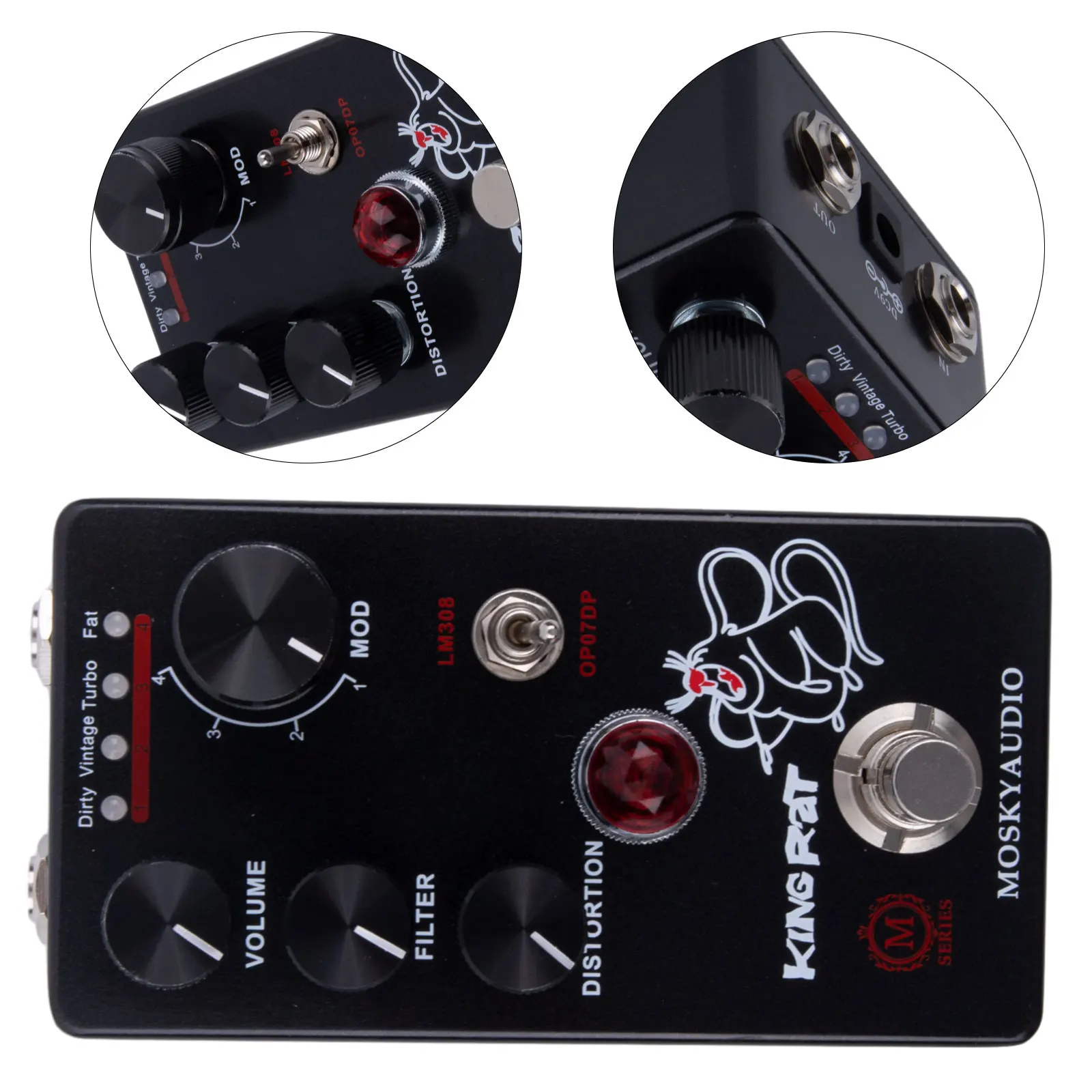 Useful Practical Quality Effects Pedal Guitar 100mA 115* 64 *48mm 1pc Black DC9V Electric Guitar Fuzz Distorition