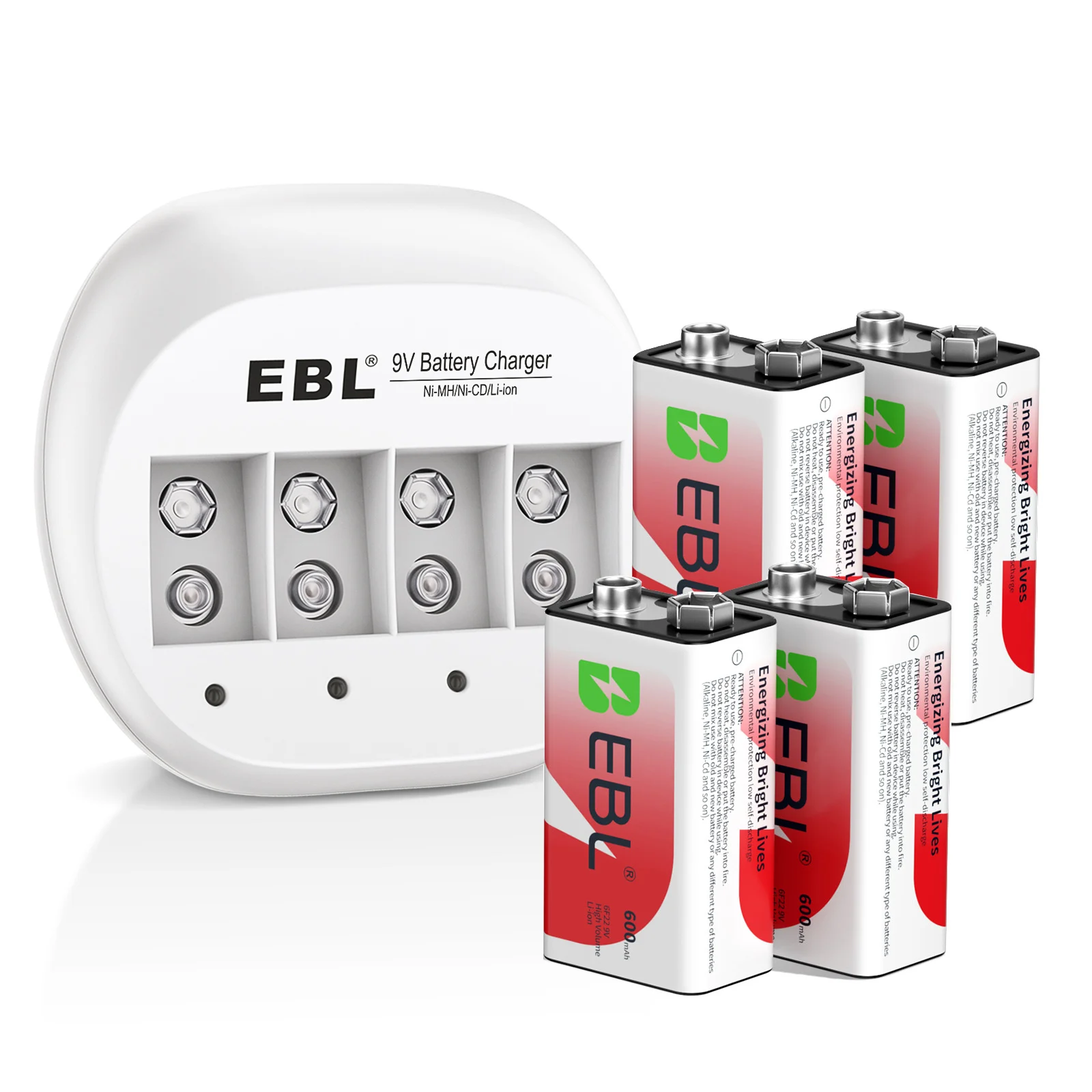 Ebl 4Pcs 9V 600Mah …