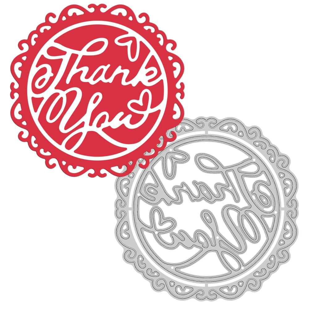 Thank You Metal Cutting Dies Frame Die Cuts for DIY Scrapbooking Easter Thanksgiving Day Cards Making Album Envelope Decoration