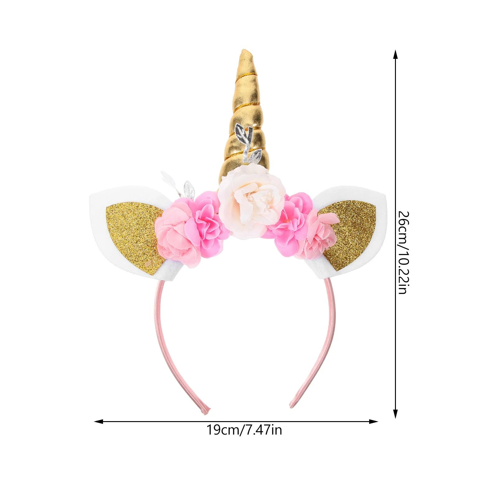 Accesorios dorados para el cabello, diadema de unicornio, tocado para niños, aro para niñas, diademas para niños