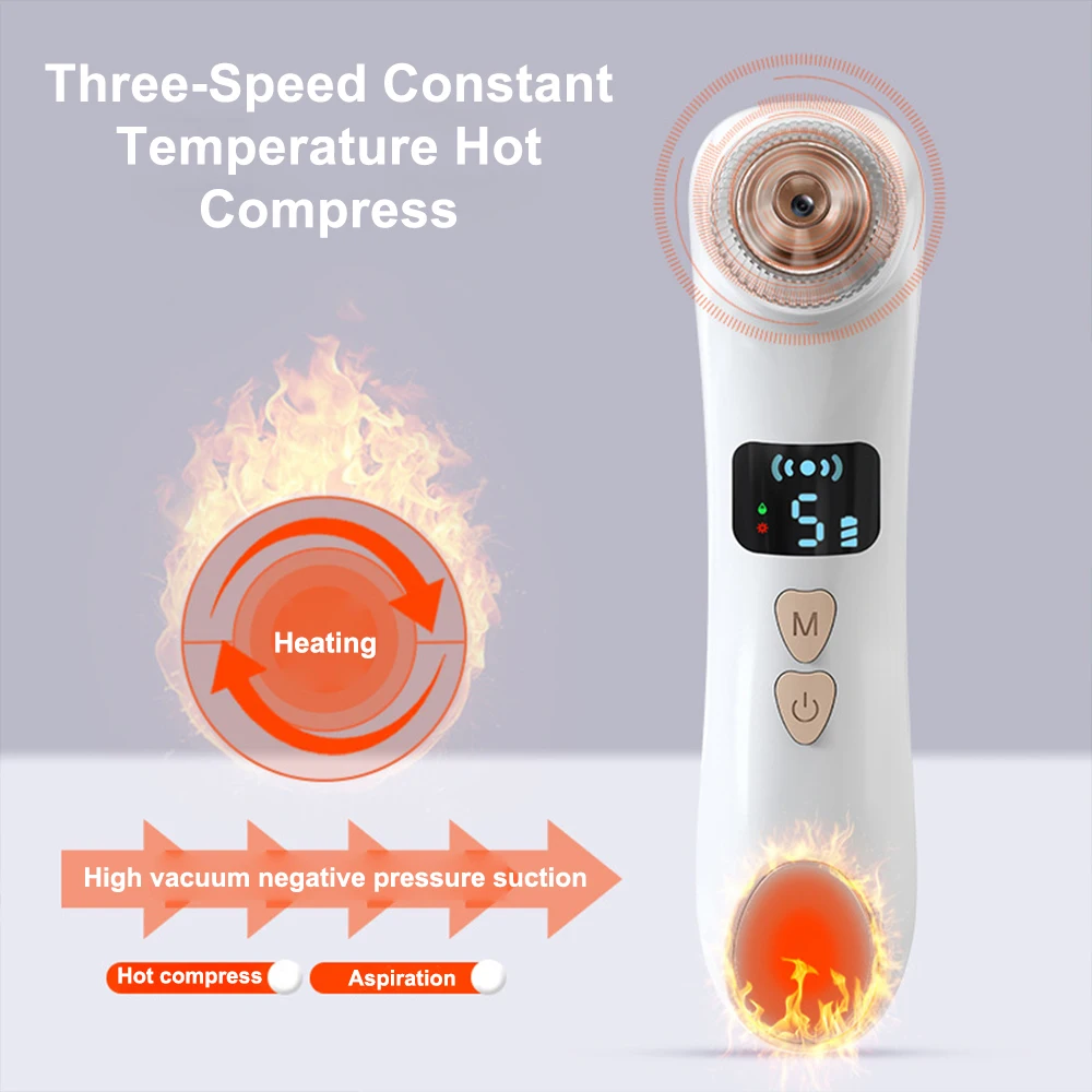 Removedor de espinillas Visual inteligente, compresa caliente y fría, limpiador de acné resistente, limpieza profunda de la cara con cámara