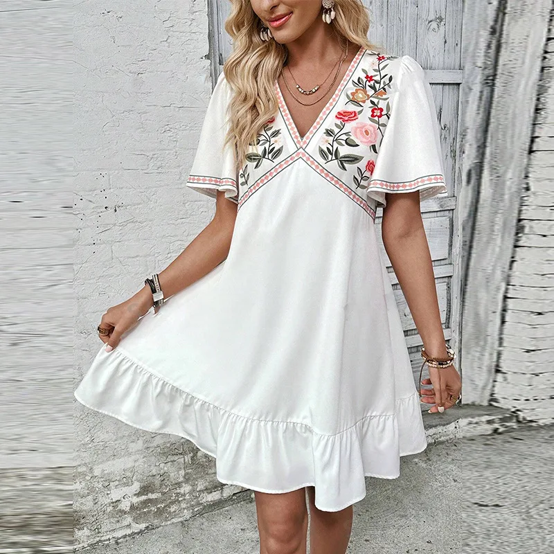 

Vacation-style Dress 2026 Summer Wildberries Short-sleeved Dress For Women
