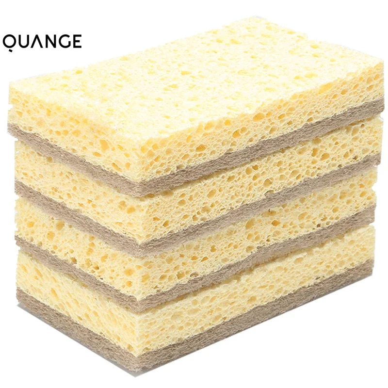 Natural Plant Based Scrub Sponge Pad Palm Fiber Dishwashing Kitchen Item Scrubber Non Scratch Compostable 2-Sided Sponges