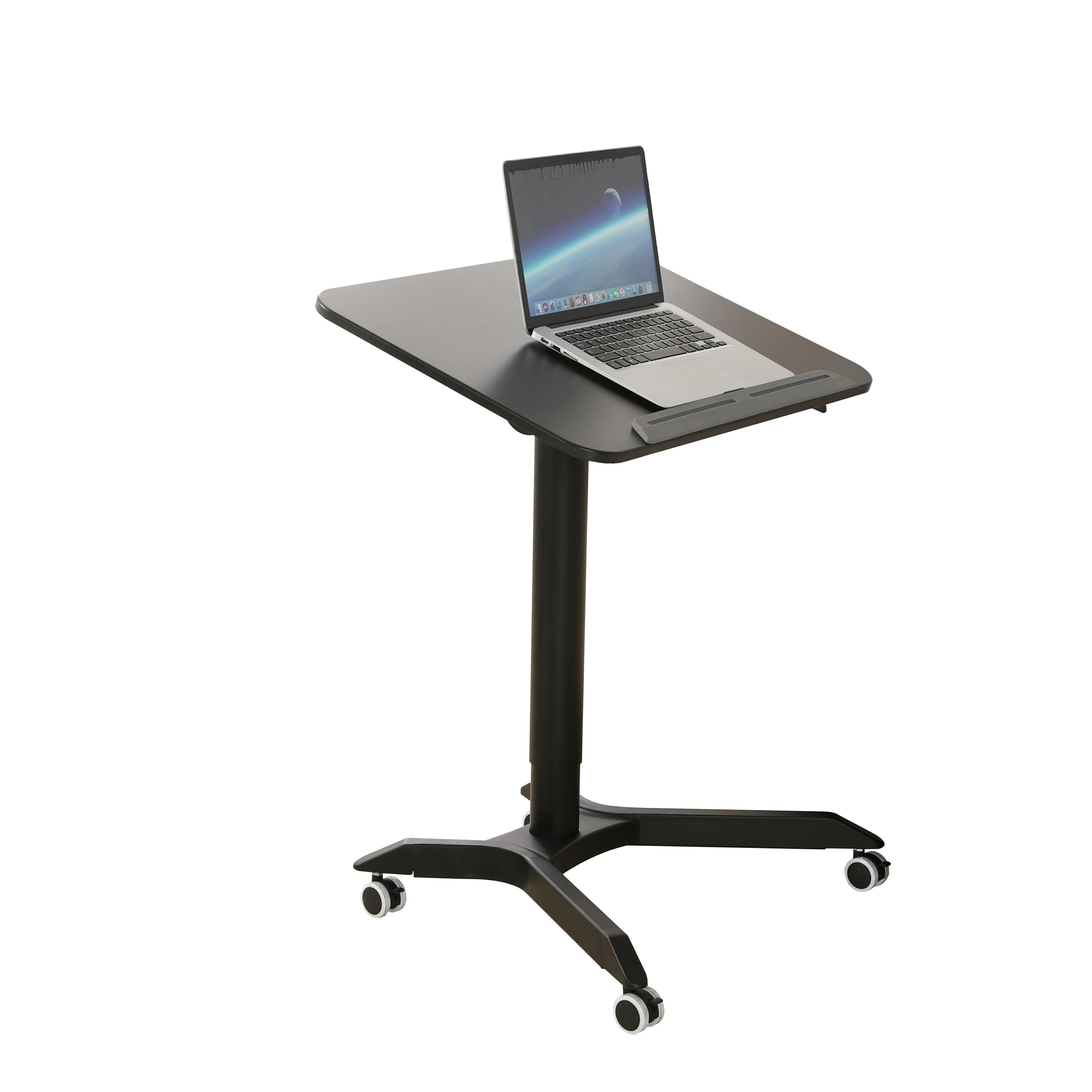 Flip Pneumatic Height Adjustable Movable Tiltable Standing Laptop Desk Table