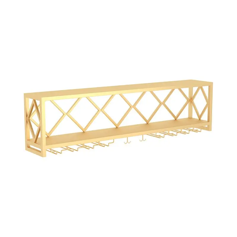 Armadietto rustico Armadietto per il vino Espositore di lusso Armadietto per il vino antico Panettiere Decorazione da bar Szafka in metallo illuminato a parete alta