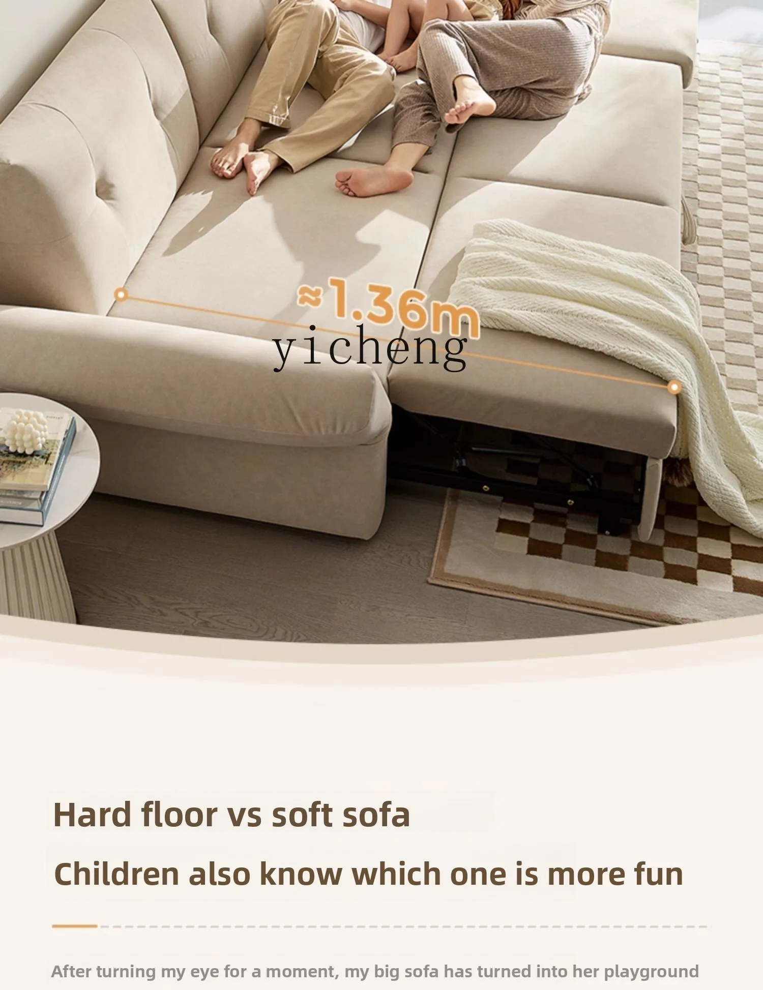 

LX Home Modern Simple Folding Dual-use Fabric Sofa Bed with Storage for Living Room