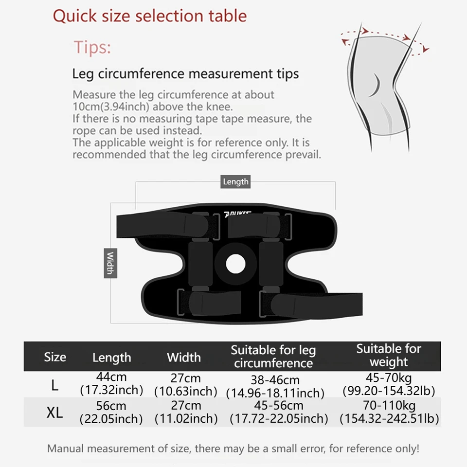 AOLIKES 1PCS Patella Hinged Knee Braces For Knee Pain With Springs Compression Removable Steel Splint Support Knee Sleeve