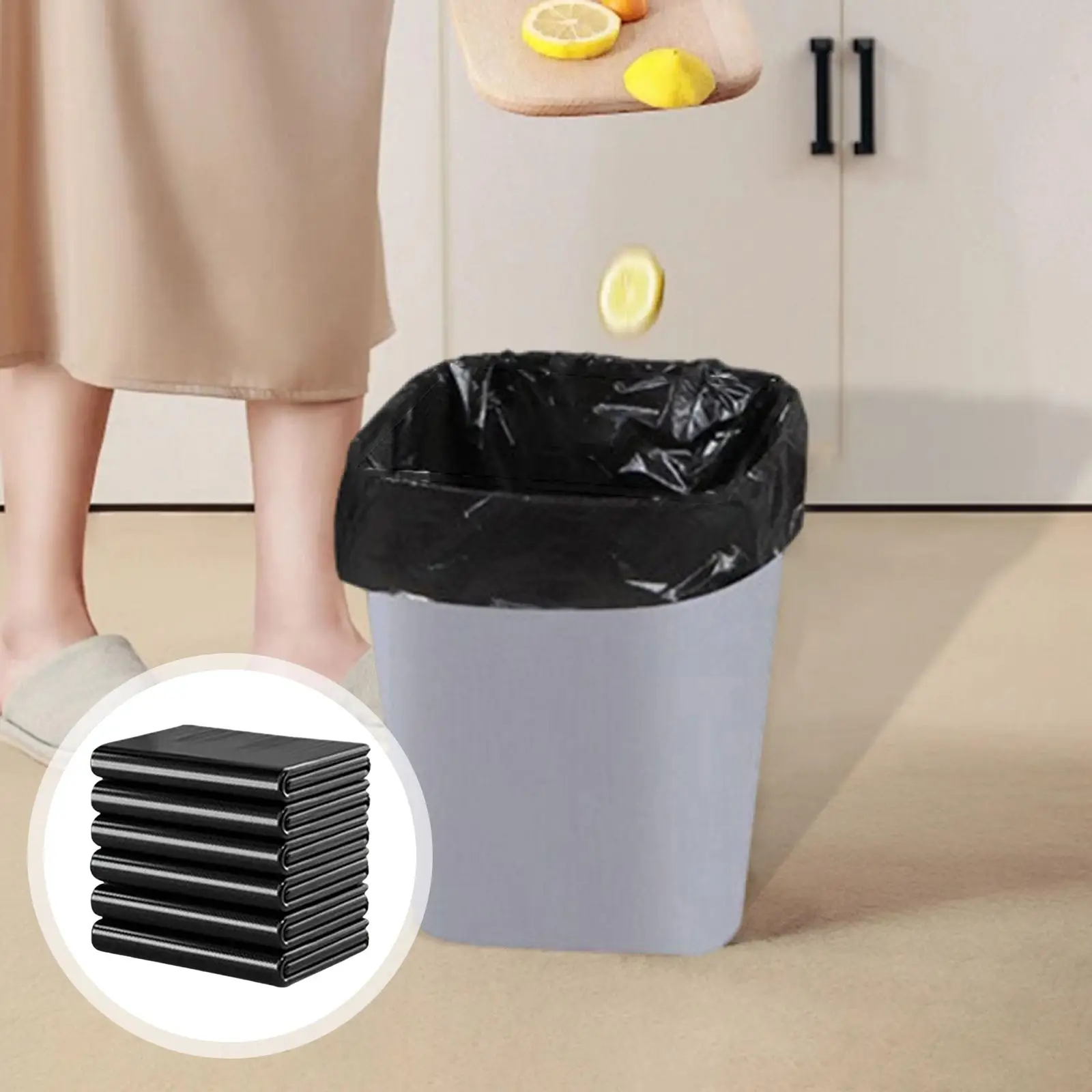 Disposable Heavy Duty Trash Bags HDPE Wastebasket Liners Large Capacity for Home Restaurant Hotel