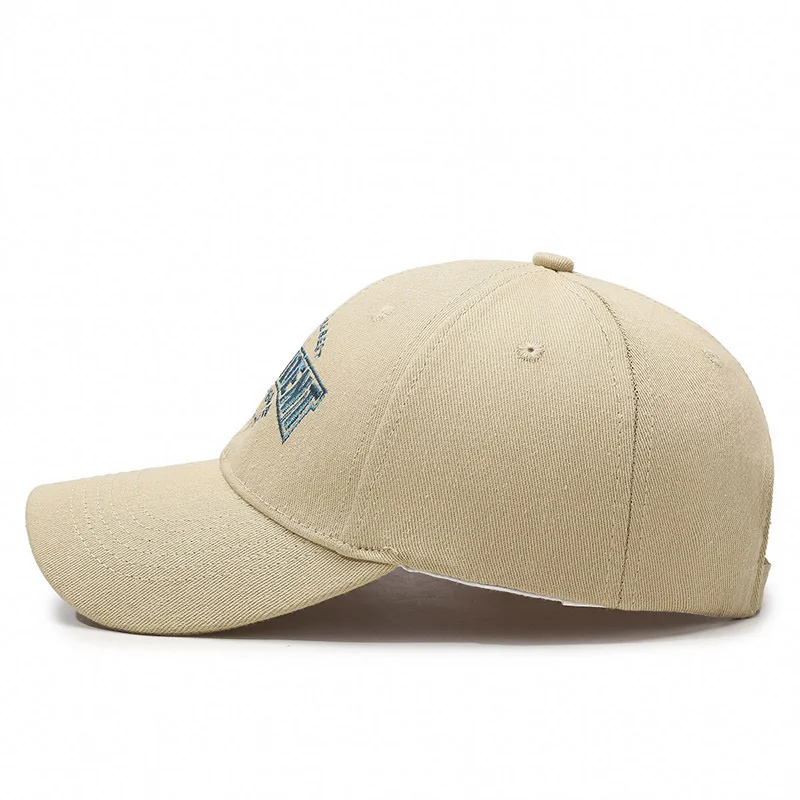 American Street Hard Top Baseball Cap, 3D Letter Embroidered Cotton Peaked Hat, Stylish Face Slimming Outdoor Versatile Cap