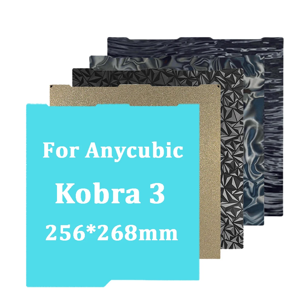 

Kobra 3 Строительная пластина Kobra 3 Pei Текстурированная PEO 256x268 Для Anycubic Kobra 3 Комбинированная объединительная пластина Запасные части Двусторонняя тепловая кровать