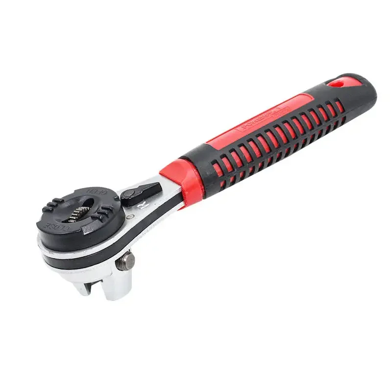 Multi-functional Adjustable 6-22mm Universal Ratchet Wrench Chrome Molybdenum Steel Straight Handle