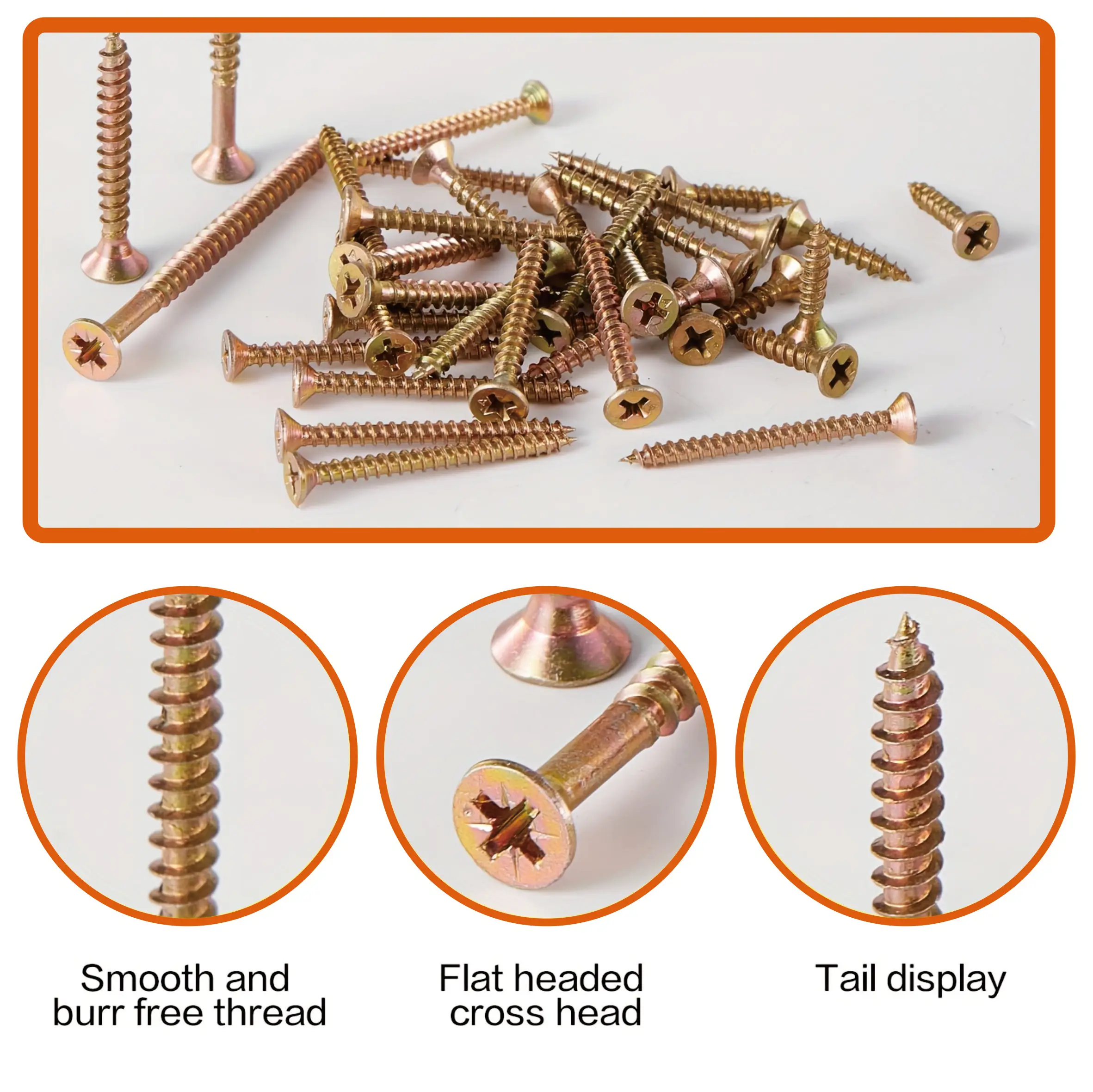 Set combinato di viti in legno da 880 pezzi: acciaio al carbonio zincato, testa piatta, trasmissione a croce