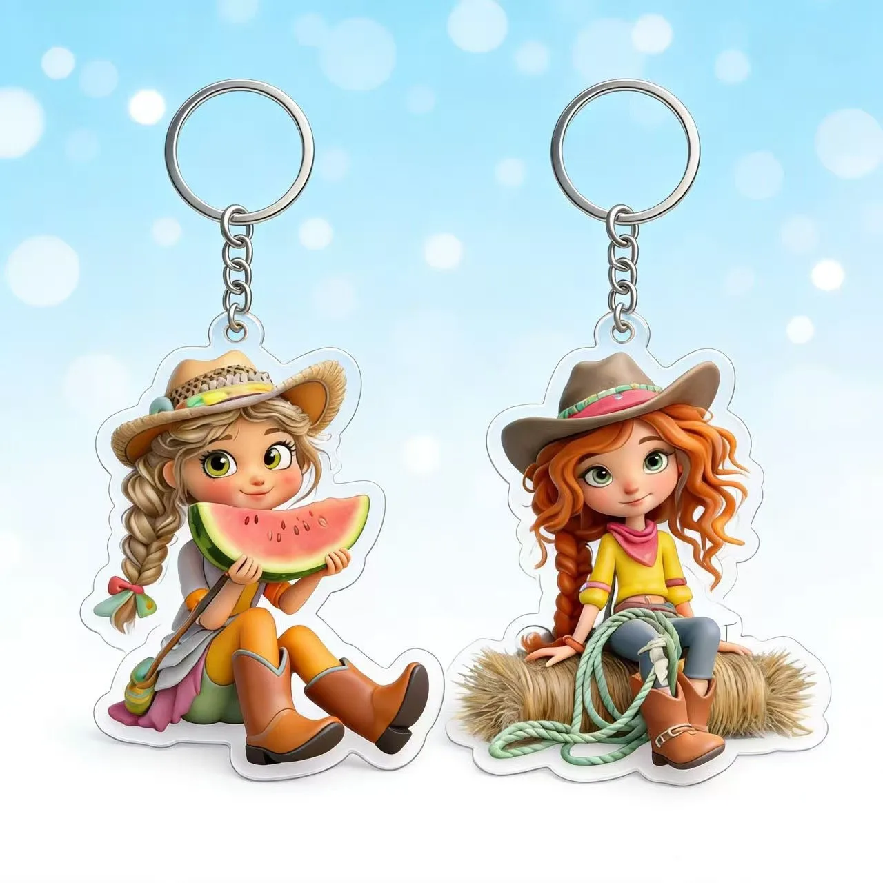 Cute Acrylic Custom Your Cartoon Photo 2D Flat Keychain Personalized Amine People Animal Picture Keying Gift Wholesale Itmes view 2