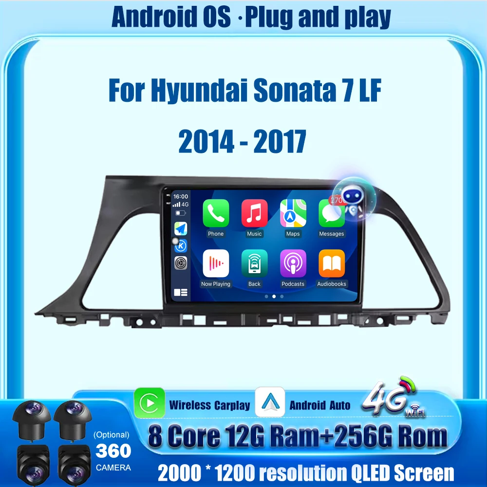 

9'' Car Radio GPS Navigation Multimedia Player For Hyundai Sonata 7 LF 2014 - 2017 Android Auto Wireless Carplay BT DSP 4G WIFI