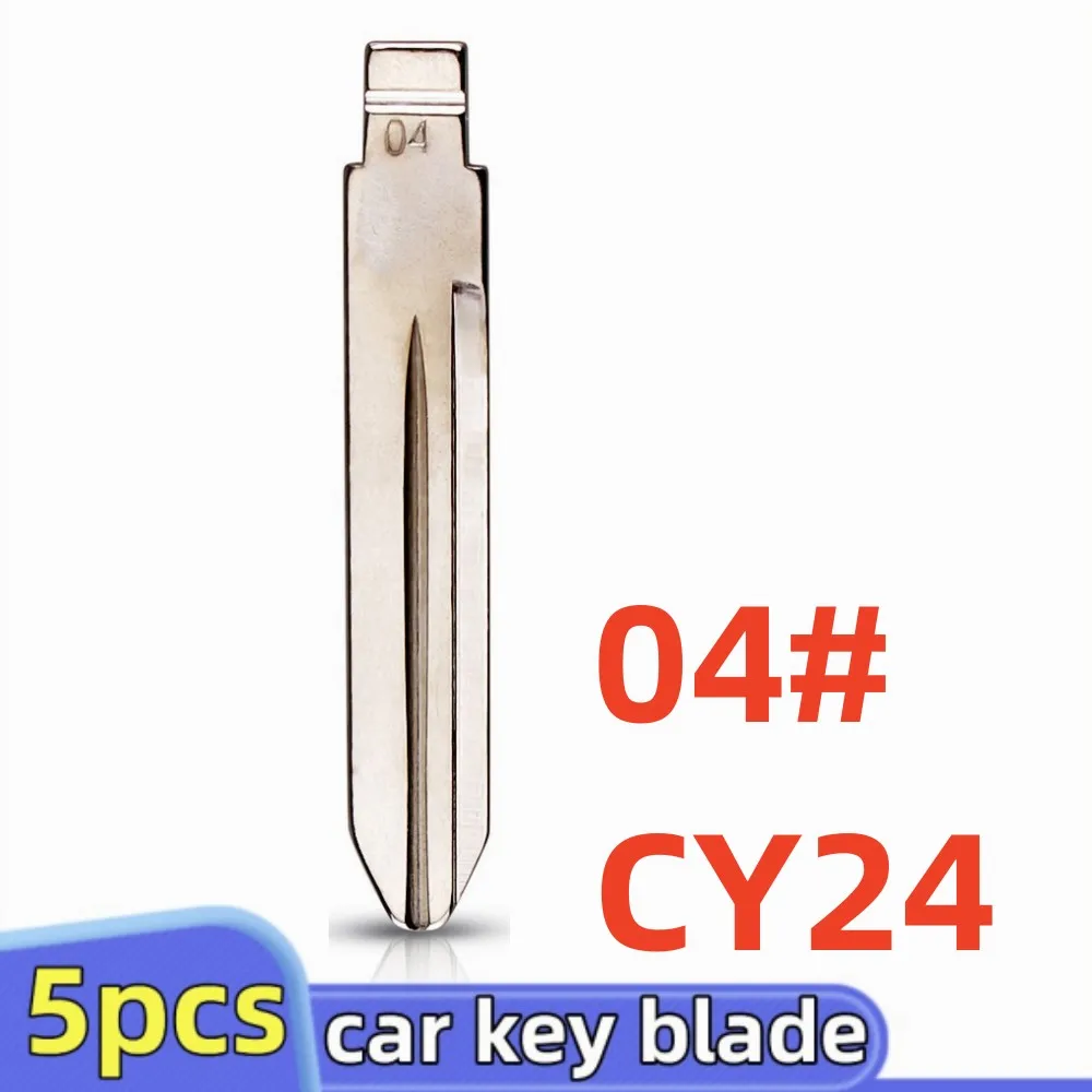 5pcs 04# CY24 Metal Uncut Blank Flip Remote Key Blade for Keydiy KD VVDI JMD Car Key Blanks