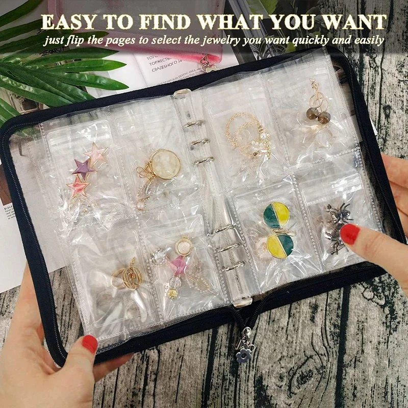 Jewelry Zipper Organizer/Portable Transparent Jewelry Necklace Bracelet Earrings Anti-oxidation PVC Storage Bag