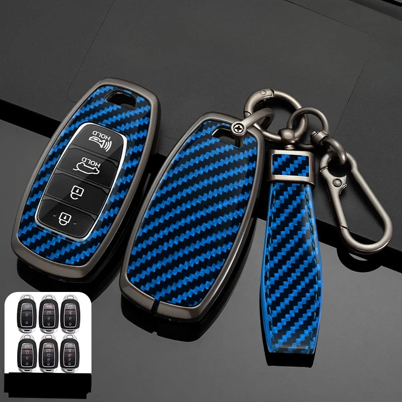 

Zinc Alloy Car Key Case keychain For Hyundai Palisade Grandeur Azera Elantra GT Kona 2018 2019 Remote Fob Protector Accessories