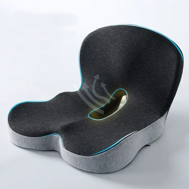 Memory Foam Ergonomic One Piece Seat Cushion with Backrest Breathable Lumbar Support for Office Chair Car Pain Relief Home Use