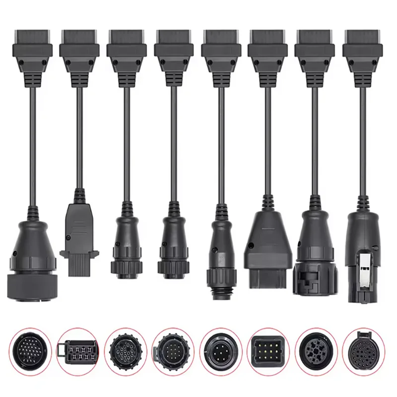 مجموعة كاملة 8 قطعة كابلات obd2 شاحنة التشخيص obd كابل شاحنة لدلفي DS150 DS150E TCS CDP Multidiag MAN obd2 رينو أداة #4
