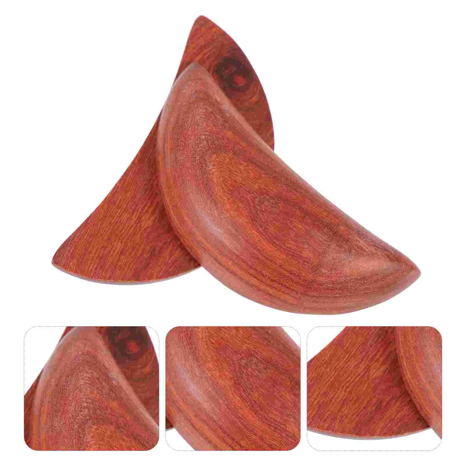 2 Pcs Sacred Gua Cup Decorations Divination Unique Tools Wood Temple Items Crescent-shape Holy Cups Supplies