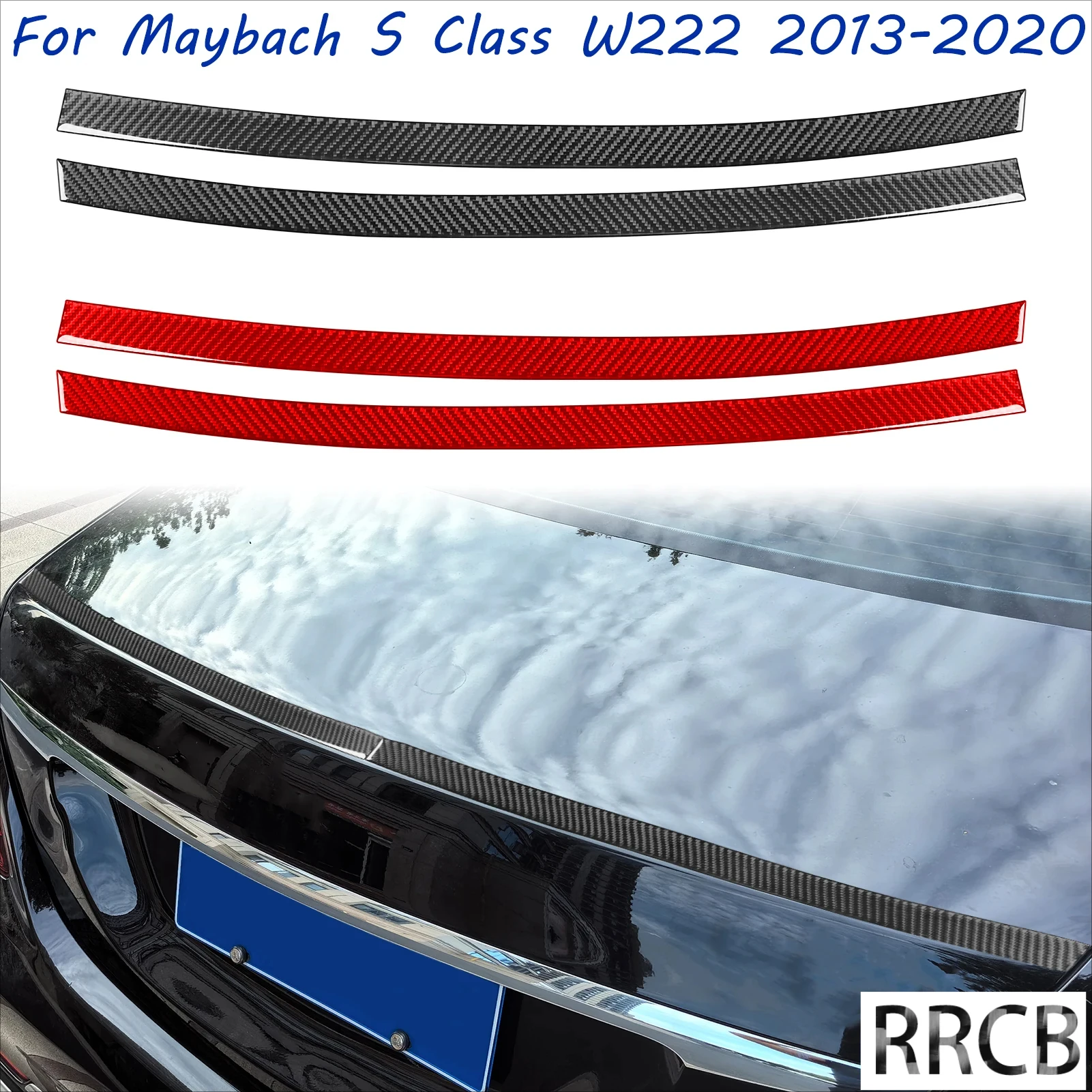 

For Mercedes Benz Maybach S Class W222 2013-2020 Carbon Fiber Exterior Trunk Decorative Strip Car Accessories Cover Sticker Trim