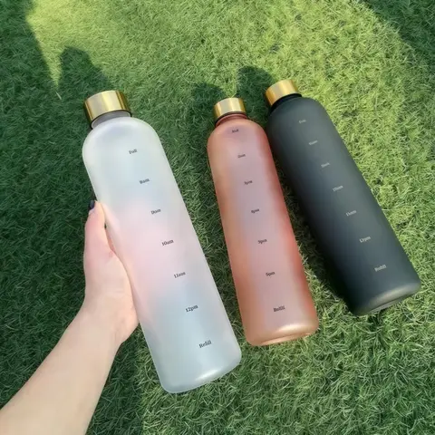 1000ml Large-Capacity Sports Cup Summer Sports And Fitness Sturdy Drop-Resistant Plastic Cup Gradient Colour Water Cups