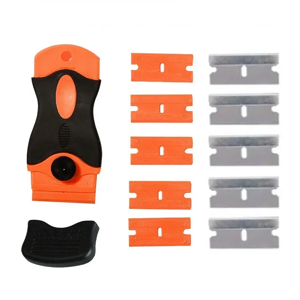 

Easy to Use Vinyl Sticker Removal Tool, Ergonomic Design for Comfortable Grip Comes with 3 Plastic Blades and 3 Metal Blades