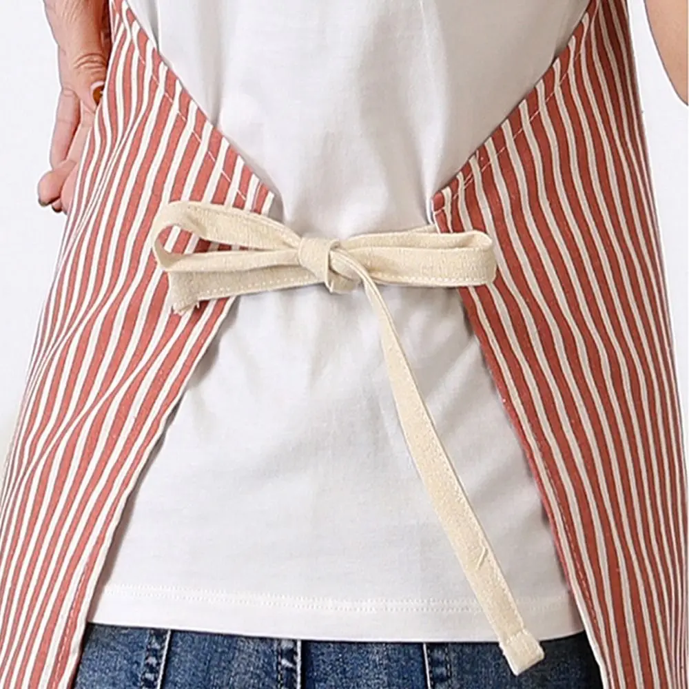 Fashion Cotton Linen Kitchen Aprons Breathable Sleeveless Women Overall Apron Hanging Neck Oil-proof Chef Work Apron