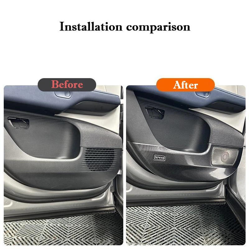 For Xpeng G6 2023 2024 2025 Car Door Anti Kick Pad ABS Carbon Fiber Pattern Door Panel Protection Pad Auto Interior Accessories