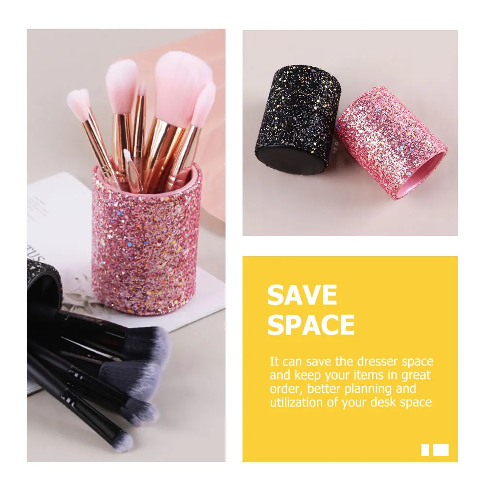 化粧ブラシオーガナイザー収納バケツピンクペンホルダーデスクトップオーガナイザー化粧品アイライナーペンシル学生用品ホーム