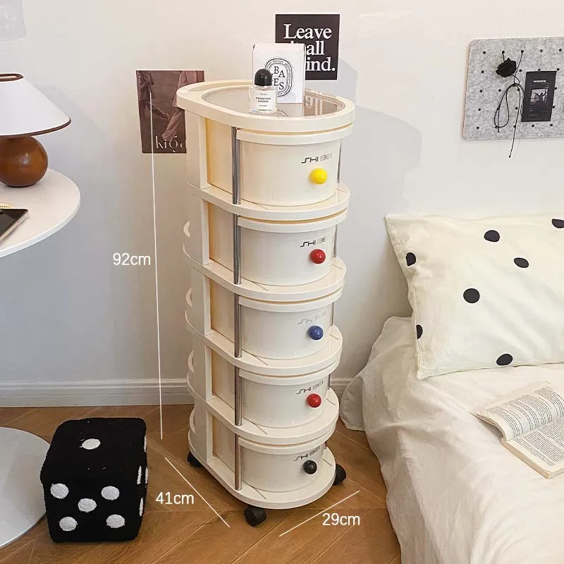 5 Layers Trolley Shelves Floor Multi-layer Bedroom Mobile Organizer Kitchen Bathroom Sundries Supplies Snacks Storage Racks