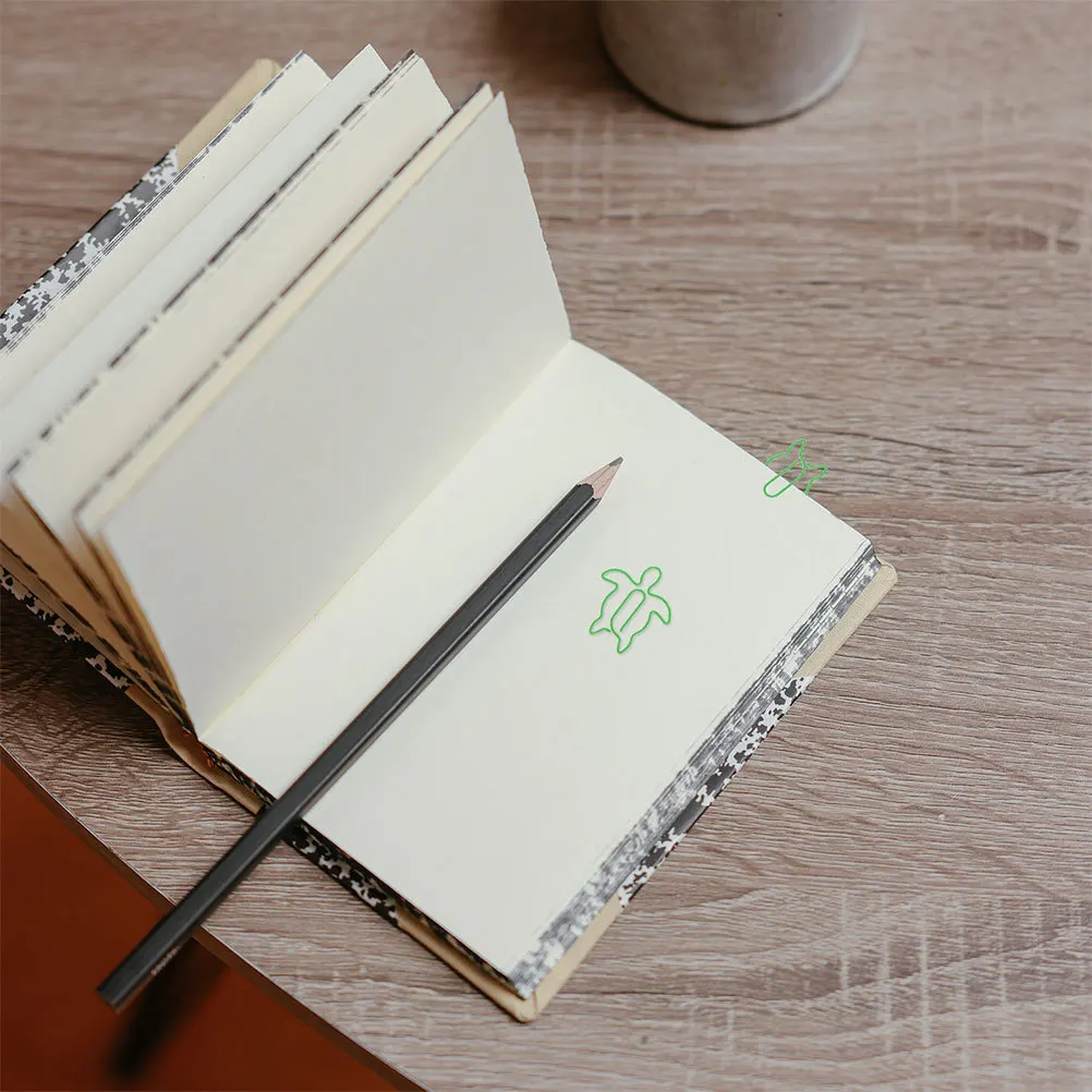 

120Pcs Metal Sea Turtle Paperclips Cute Animal Shaped Clips Office School Document Organizers File Desk Accessories