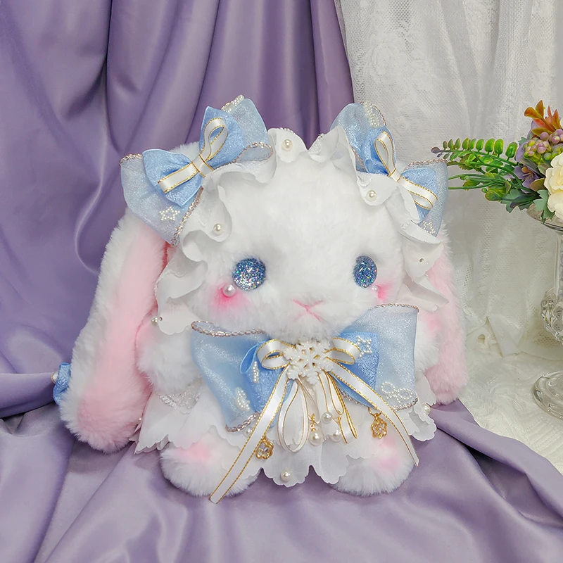 Original Lolita rabbit bag worn pearl Lolita kawaii cute plush bowknot winter package