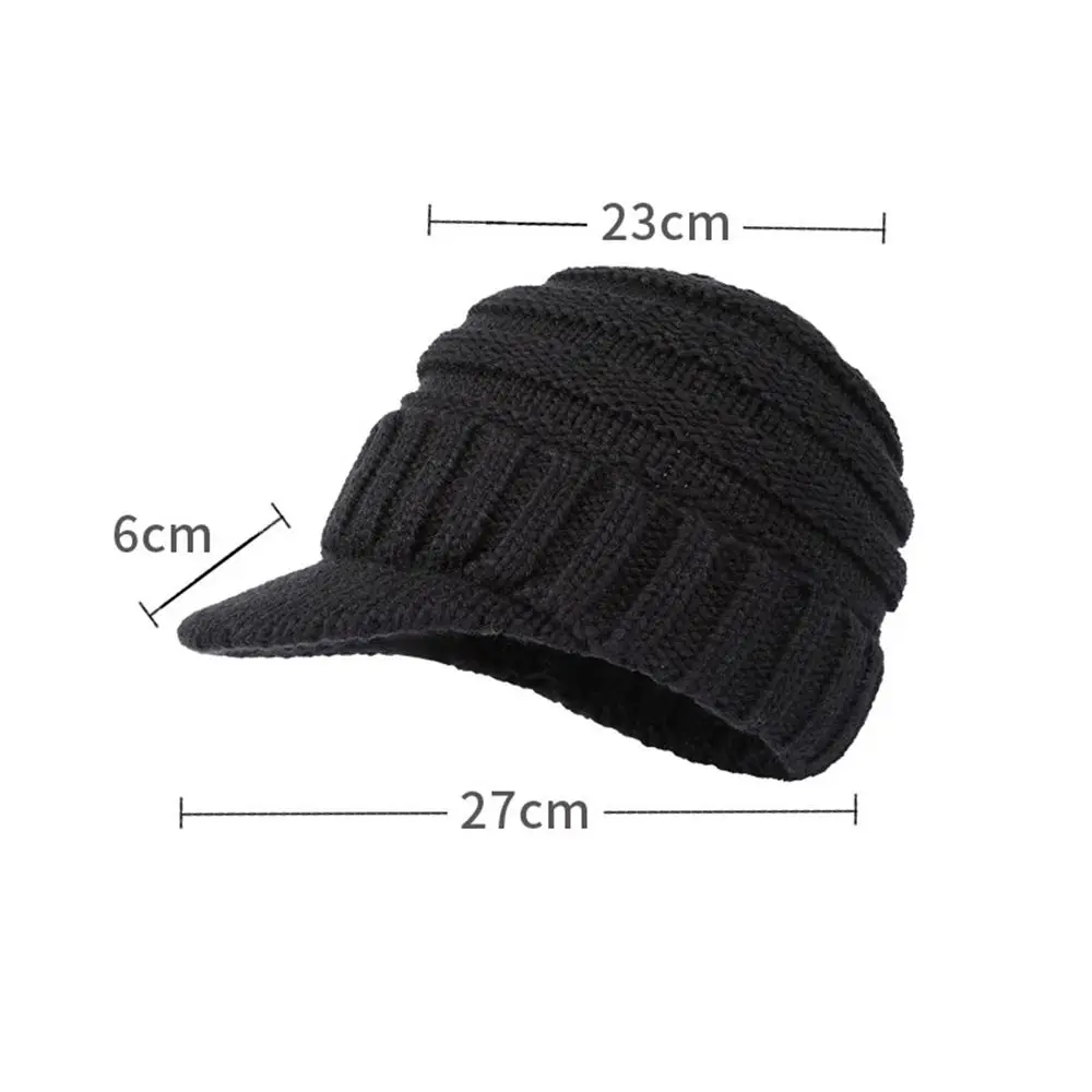 Fashion Coldproof Windproof Warm Knitted Hats Thickened Soft Knit Baseball Caps Solid Color Beanies Caps for Autumn Winter