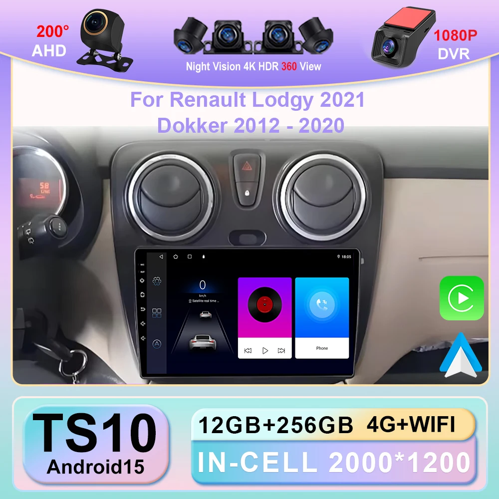 

Android15 For Renault Lodgy 2021 Dokker 2012 - 2020 Car Radio Wireless Carplay Stereo Head Unit Multimedia Player GPS Navigation