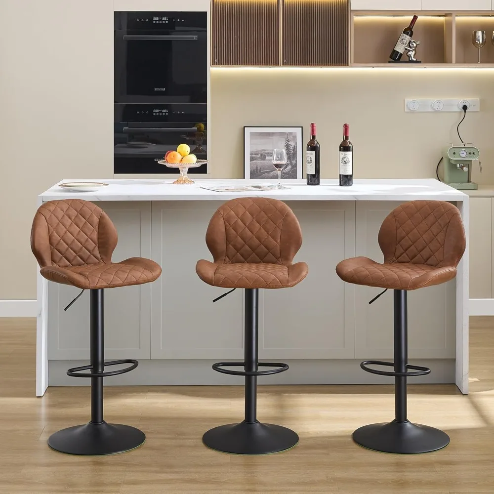 

Bar Stool Set of 2 or 3 or 4, Adjustable Bar Stool, Faux Leather Upholster Bar Stool Counter Height Bars Tool for Kitchen Island
