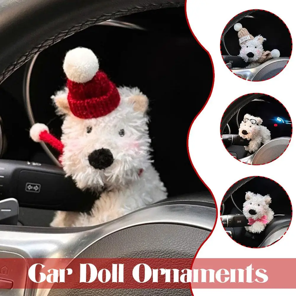 Simpatico cucciolo per parabrezza per auto, tergicristallo, indicatore di direzione, interruttore, decorazione per interni auto, accessori, decorazione, bambola di peluche P7O3