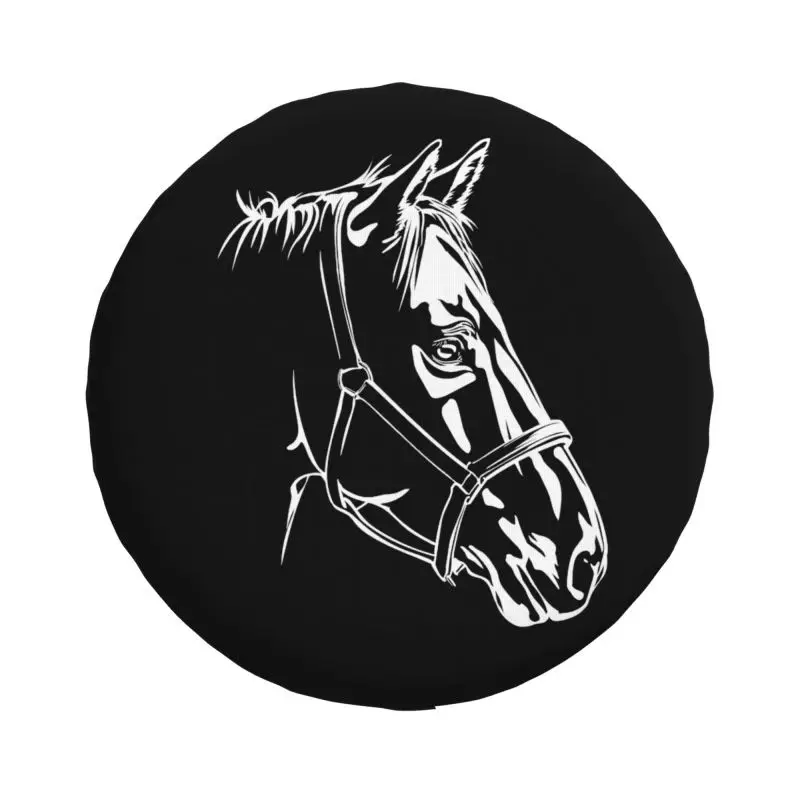 Custom Silhouette Of Horse Head Spare Wheel Tire Cover for Toyota Land Cruiser Jeep SUV 4x4 Vehicle Accessories 14\