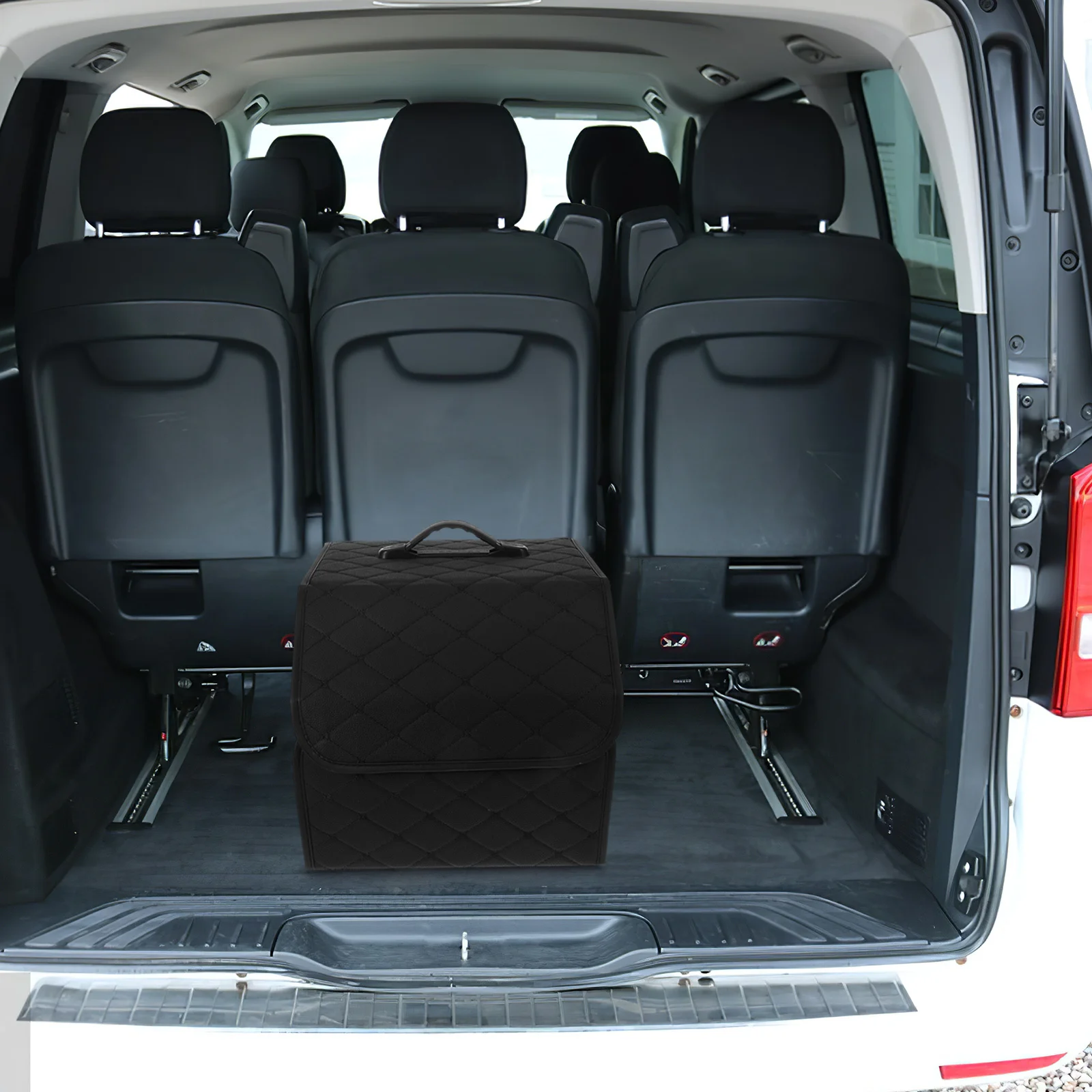 

Large Car Storage Box Foldable Trunk Organizer for Suv Van Camping Tools Gear Emergency Kit Compact Design with Reinforced