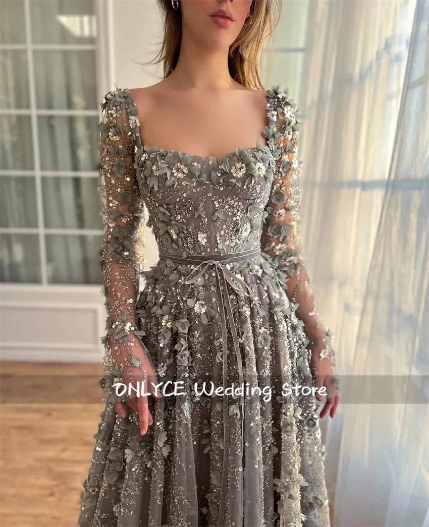 우아한 두바이 이브닝 드레스 2025 구슬 크리스탈 아플리케 댄스 파티 드레스 웨딩 리셉션 가운 맞춤형