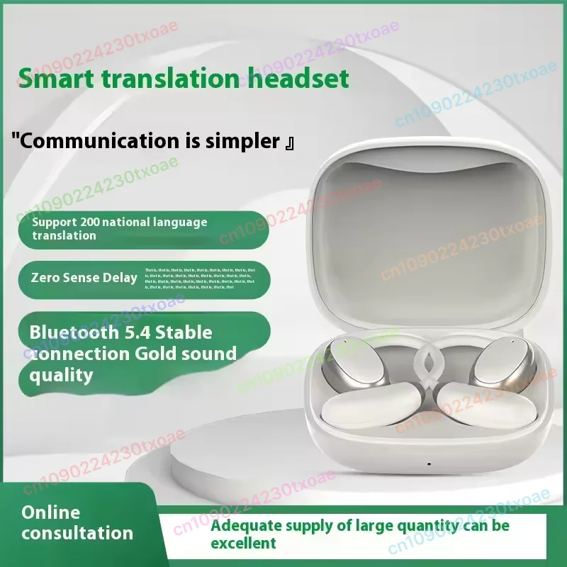 Open Ear Hook Bluetooth Earbuds with Real Time Translation Multi Language Support Noise Canceling