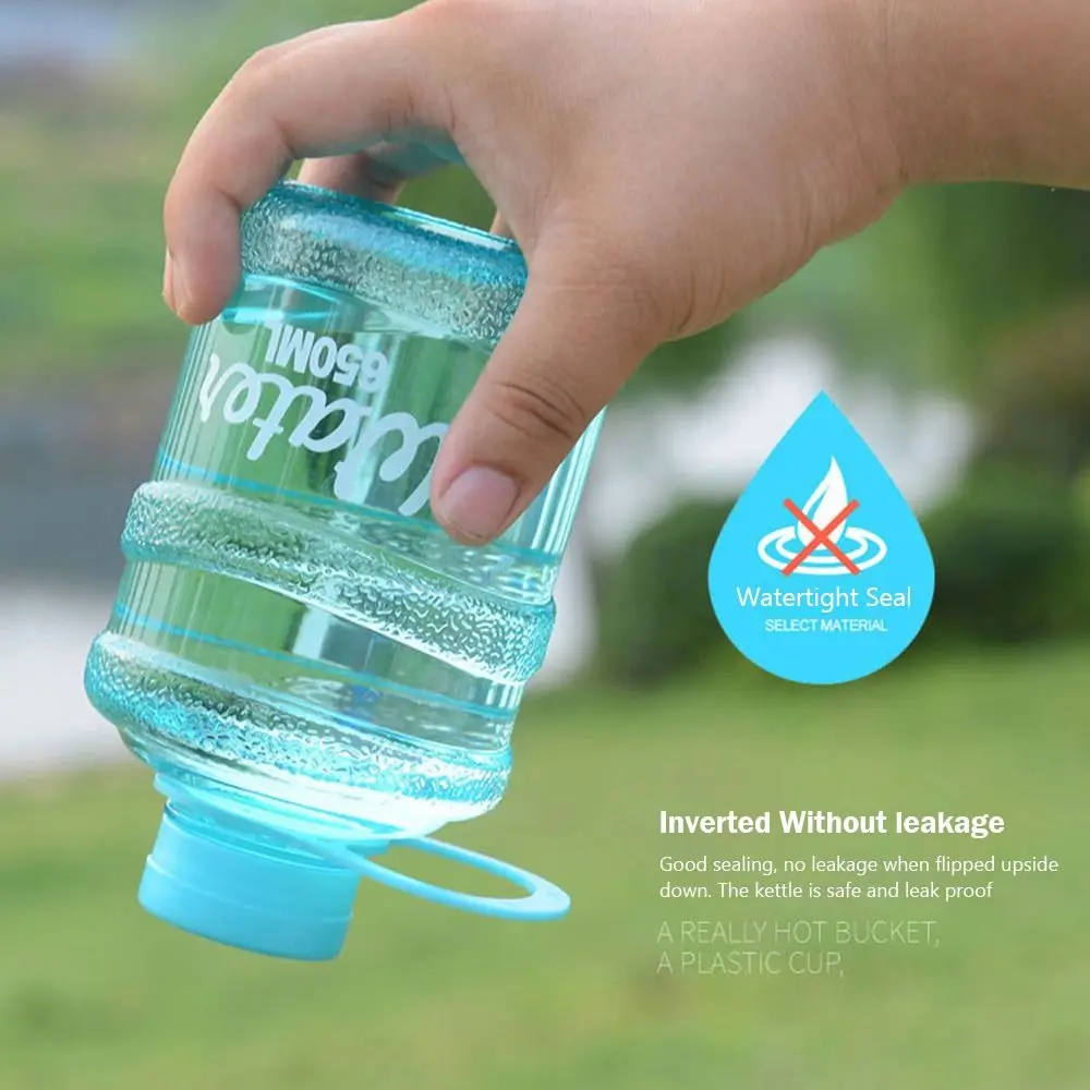 Gift 650ml Bucket Cup Large Capacity Drop Resistant Plastic Cup Portable Leak-proof Drink Bottles Outdoor Sport