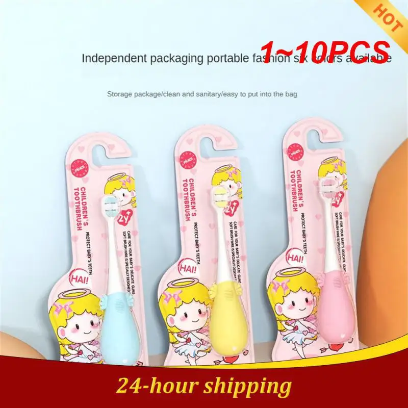 

1~10PCS Thousand-hair Toothbrush Durable Safe And Practical Easy To Hold Easy To Rinse Cartoon Design Childrens Care