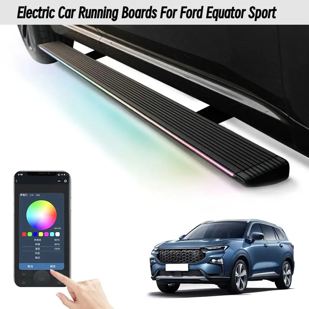 

For Ford Equator Sport Auto Retractable Running Boards with LED Lights Electric Side Steps Car Parts