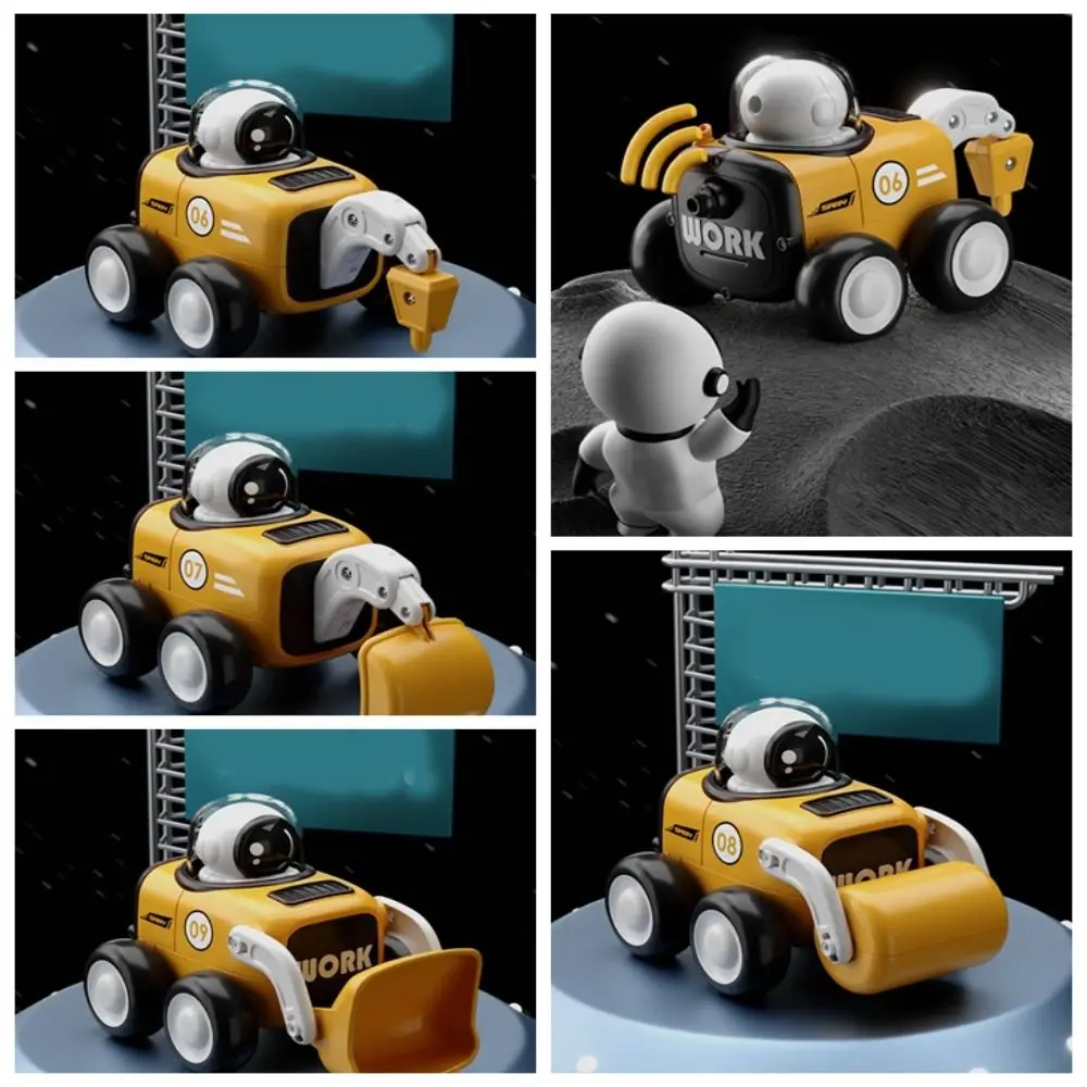 Cute Abs Plastic Astronaut Inertial Engineering Vehicle Smooth Round and Smooth No Recharging Required Bulldozer Toy Car Boys