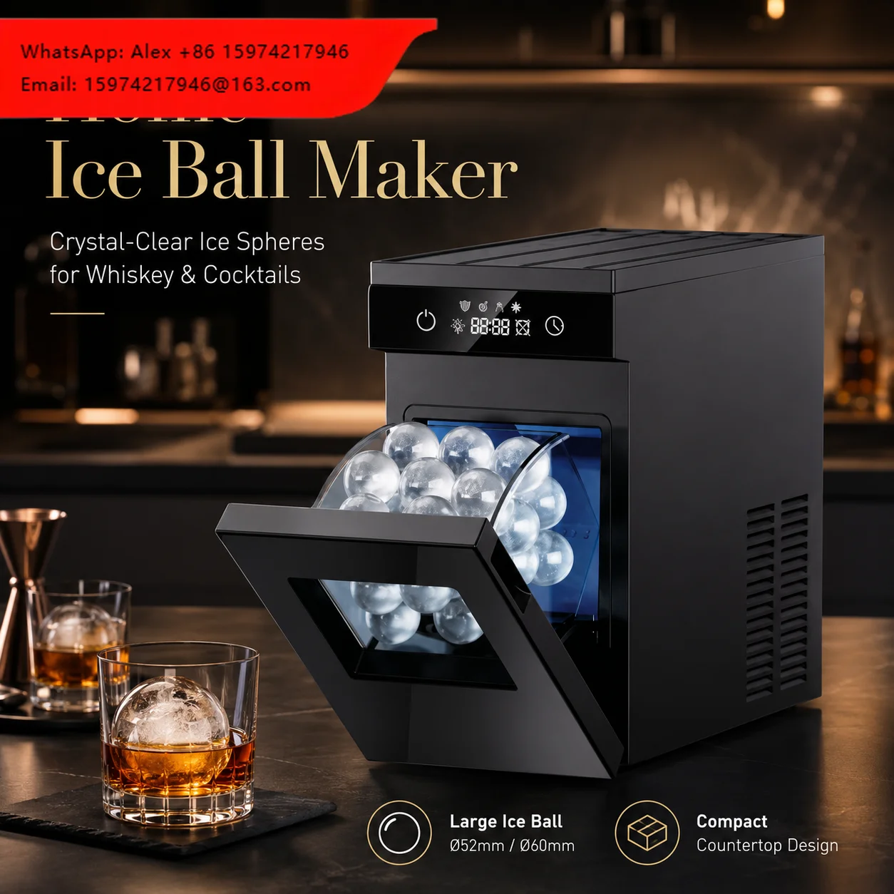 Wholesale 144Pcs/day Ice Ball Maker Machine Countertop Mini Ice Maker Sphere Ice Maker Machine