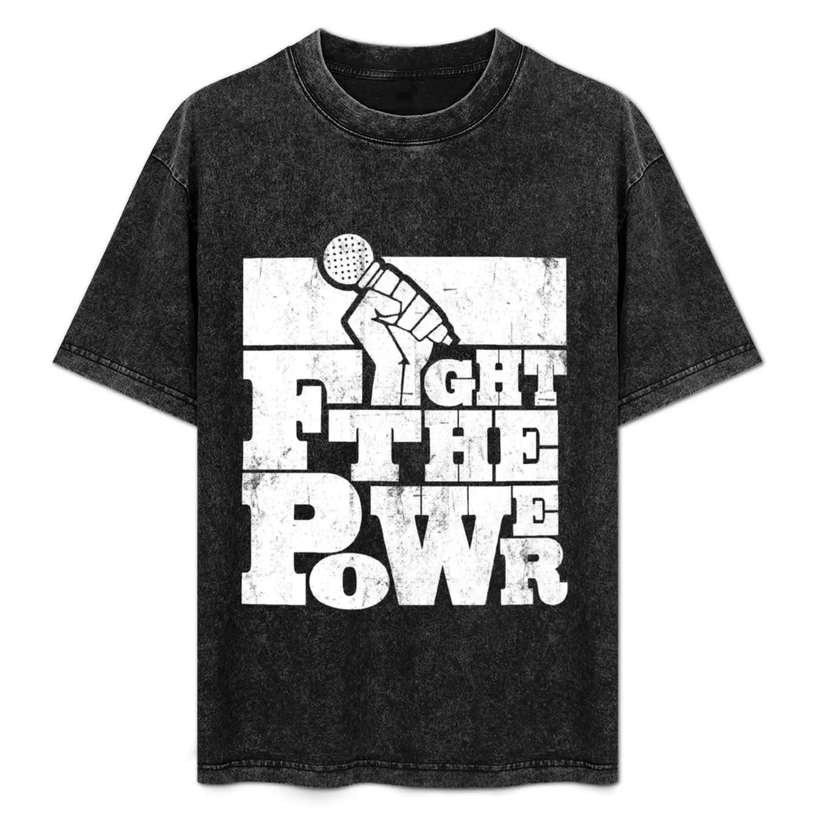 

1980's Series Fight The Power T-Shirt Large Size Casual Short Sleeve Top