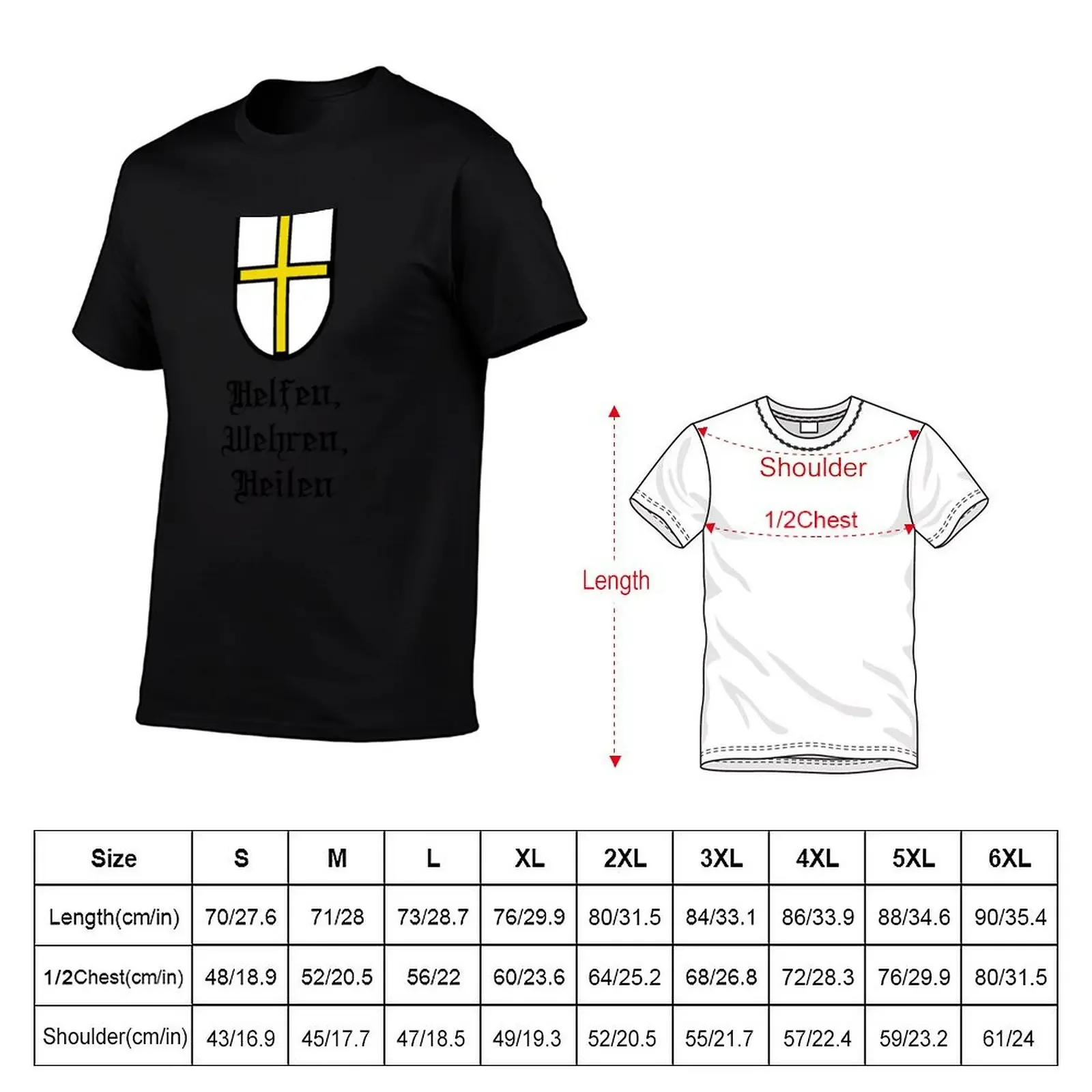 Teutonic Order Shield with Slogan T-Shirt blue lock gifts for boyfriend anime mens shirts graphic tee