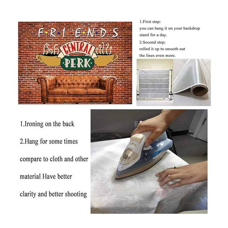 Fondos de fotografía con temática de amigos, accesorios de estudio de pared de ladrillo para fiesta de cumpleaños, Pub 80s, 90s, BW-03